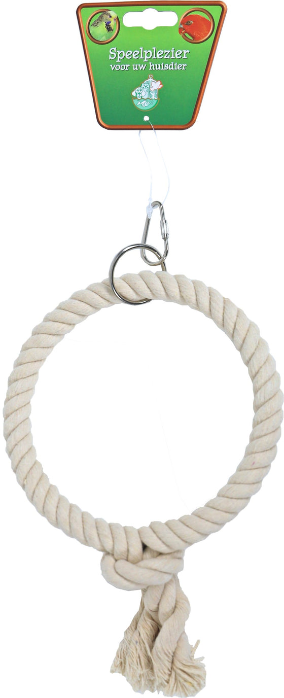 Boon vogelspeelgoed touwring katoen klein 1-rings, Ø 13 cm.