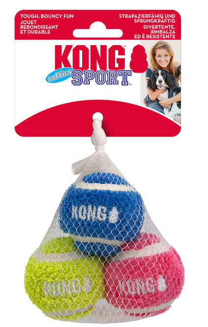 Kong hond sport softies balls 3 stuks assortie small