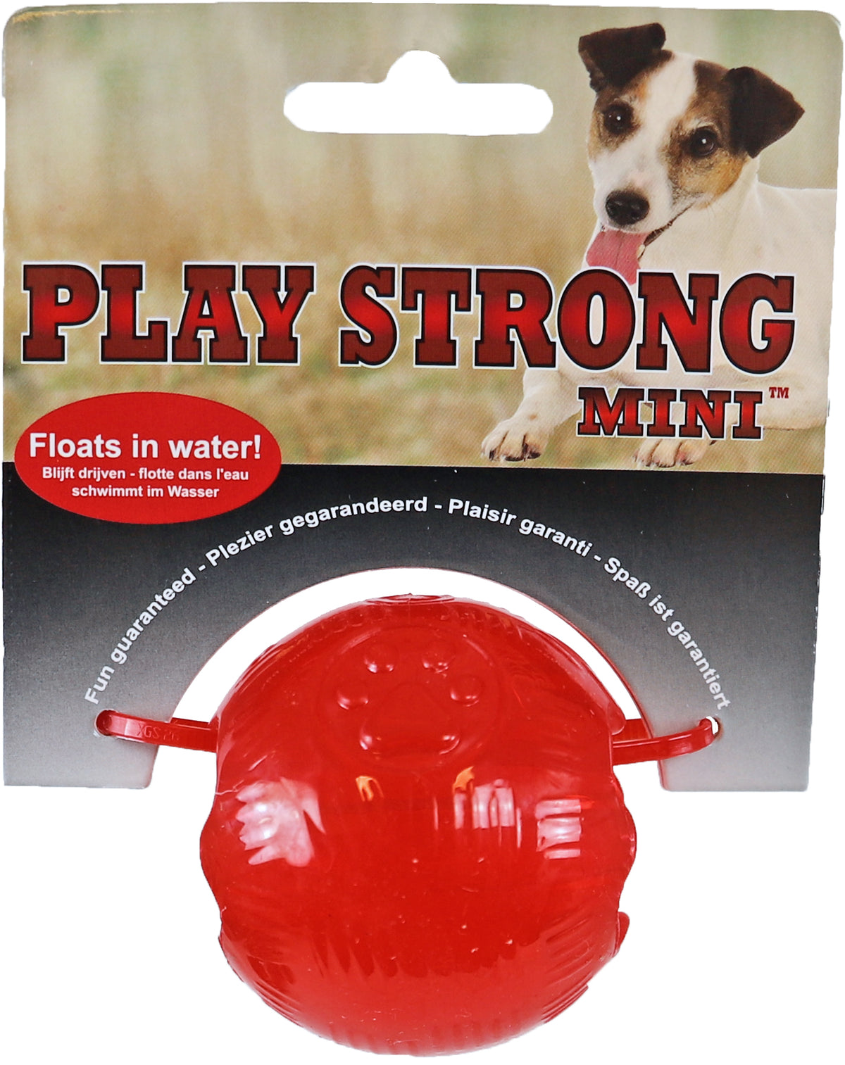 Play Strong hondenspeelgoed rubber mini bal 5,5 cm, rood.