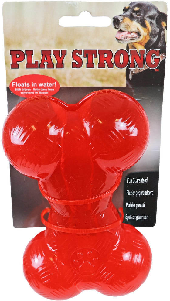 Play Strong hondenspeelgoed rubber bot 14 cm, rood.
