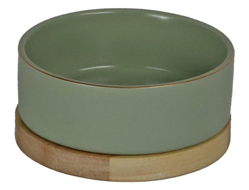 Boon eetbak keramiek/hout zeegroen 13cm