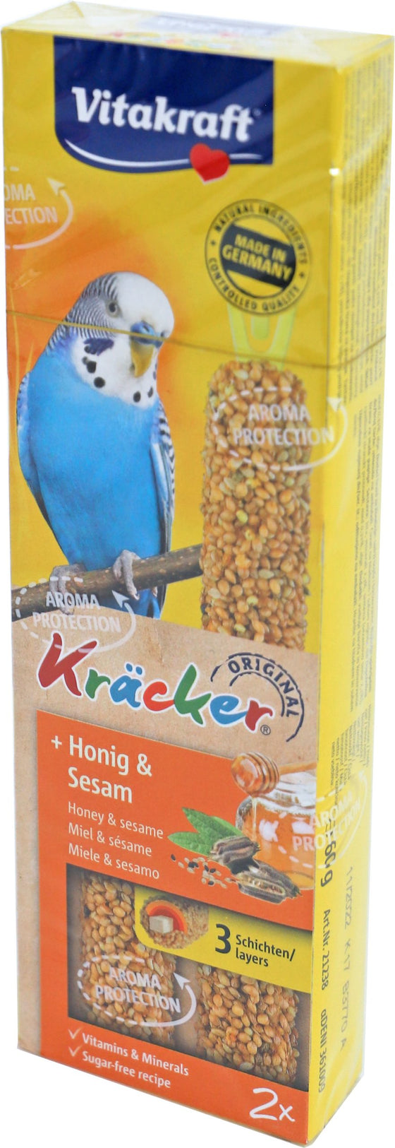 Vitakraft honing/sesam-kräcker parkiet, 2in1.