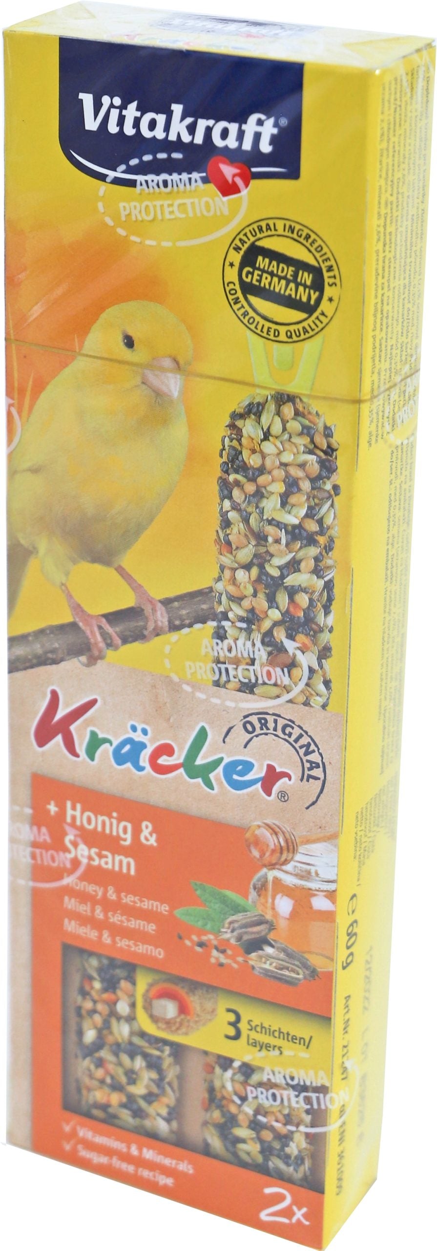 Vitakraft honing/sesam-kräcker kanarie, 2in1.