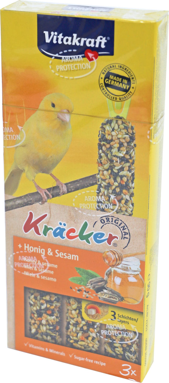 Vitakraft honing/sesam-kräcker kanarie, 3in1.