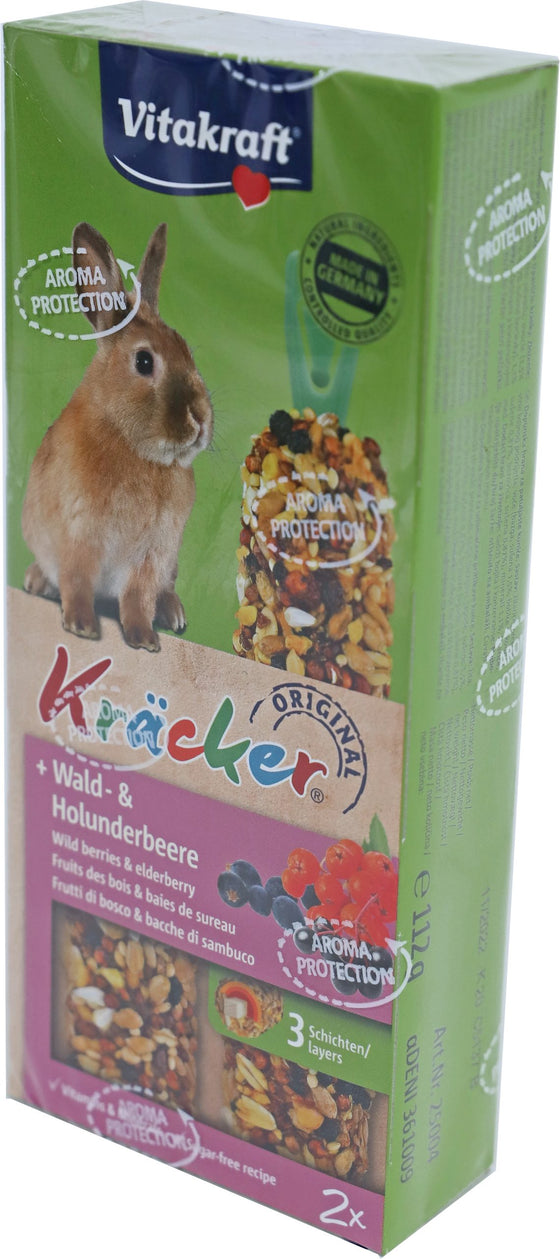Vitakraft knaagdier bosbes/vlierbes-kräcker dwergkonijn, 2in1.