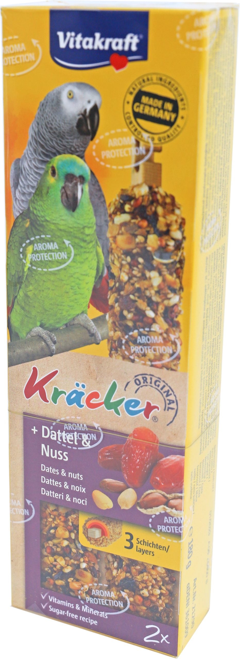 Vitakraft dadel/noot-kräcker papegaai, 2in1.