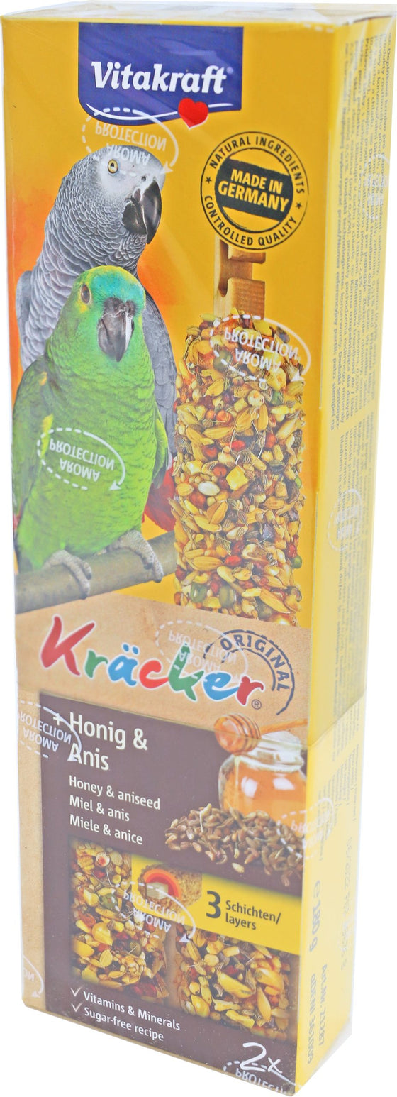 Vitakraft honing/anijs-kräcker papegaai, 2in1.