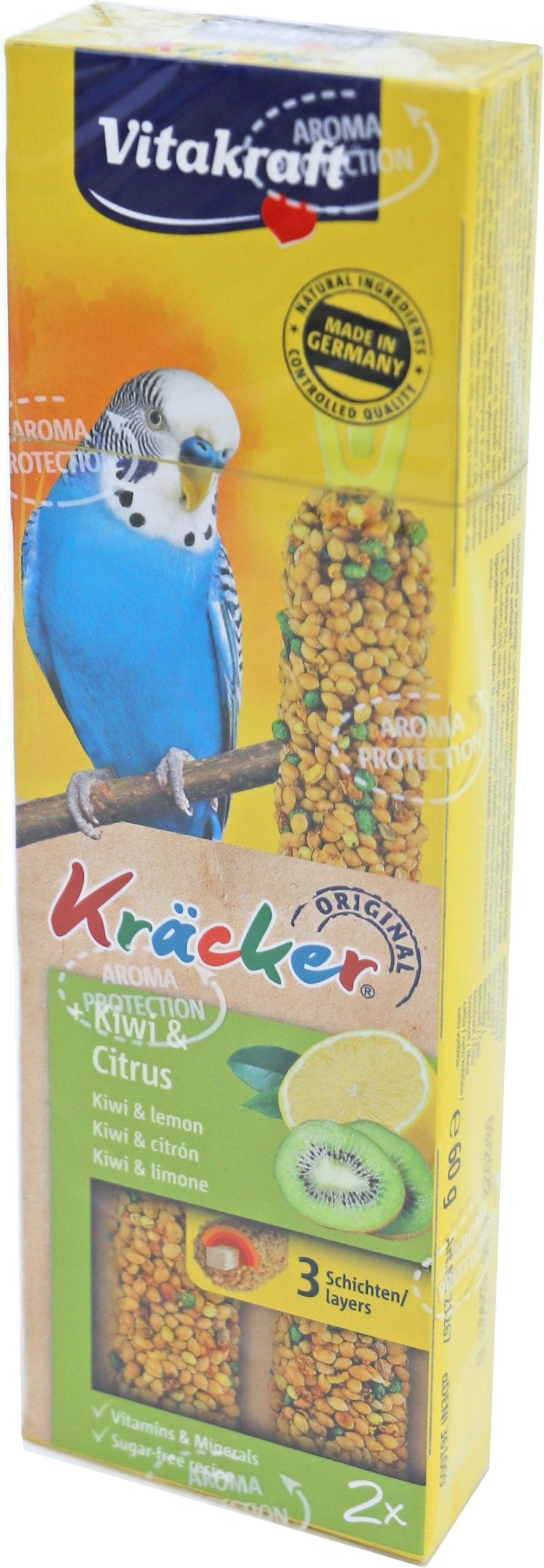 Vitakraft kiwi/citrus-kräcker parkiet, 2in1.