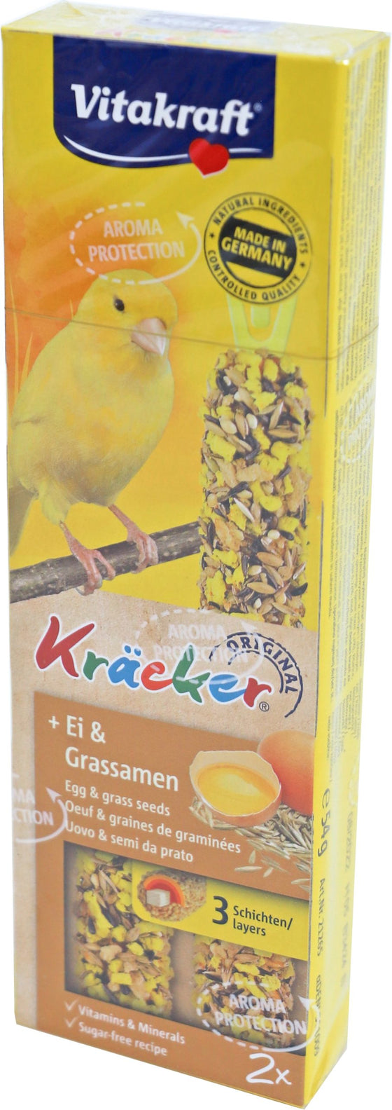 Vitakraft ei/graszaad-kräcker kanarie, 2in1.
