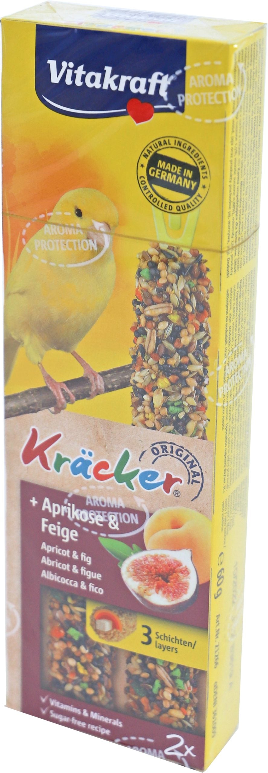 Vitakraft abrikoos/vijg-kräcker kanarie, 2in1.