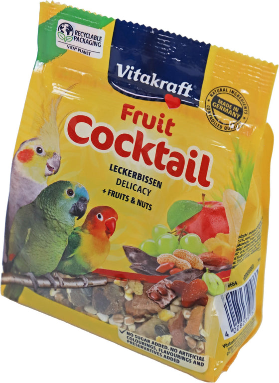 Vitakraft grote parkiet/agapornide Cocktail Fruit, 250 gram.