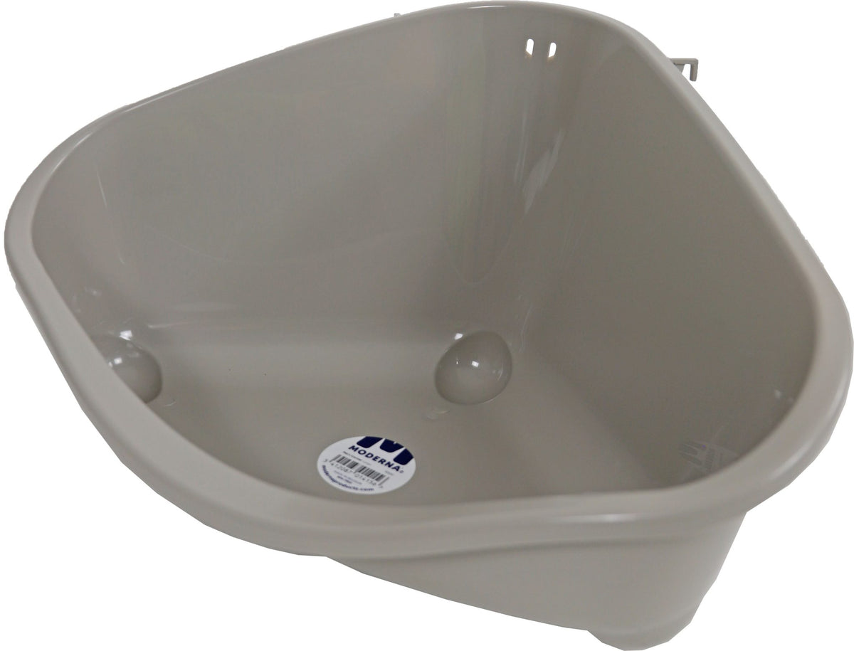 Moderna knaagdier-/kittentoilet met haak plastic warmgrijs, large.
