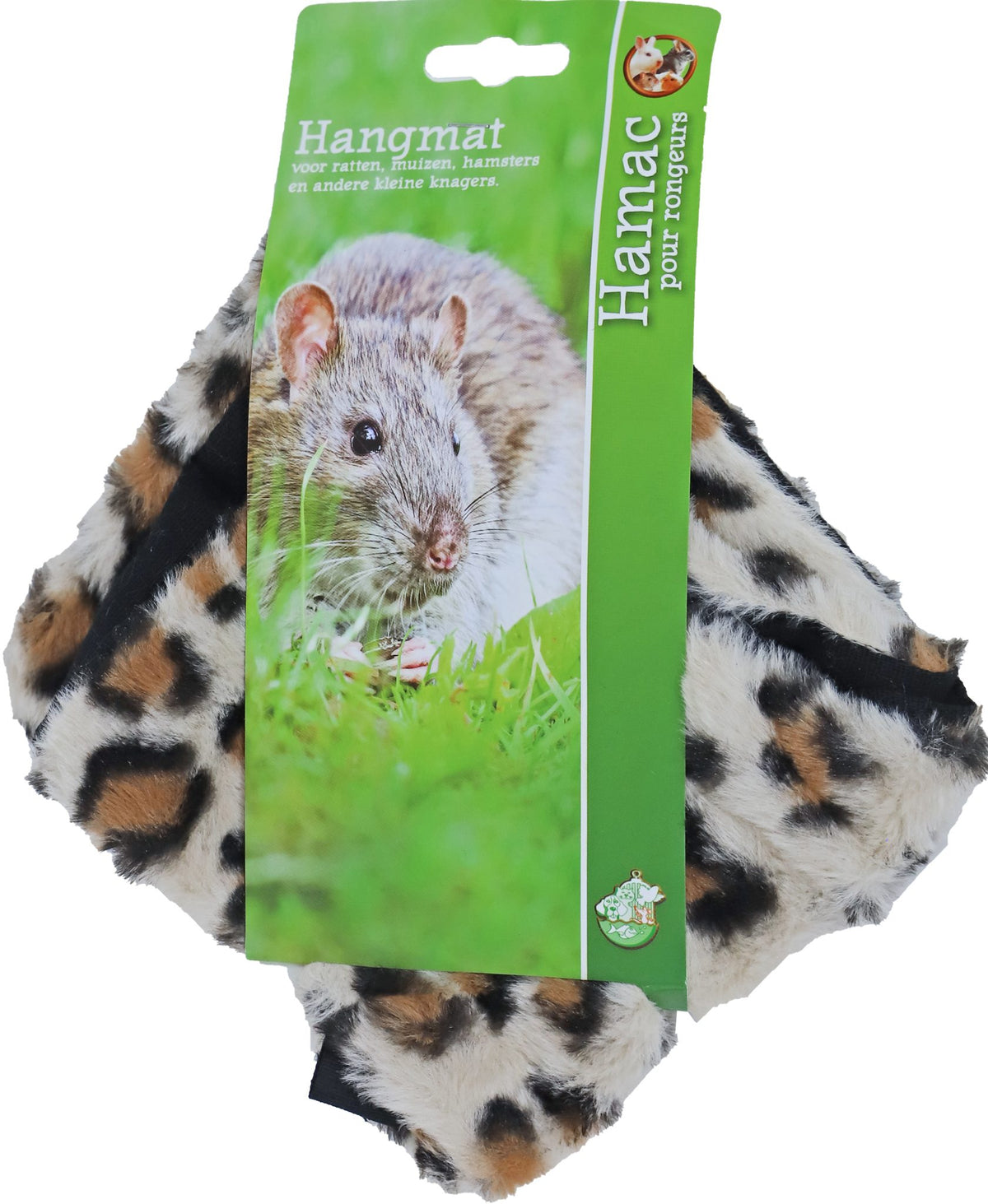 Boon hangmat knaagdier pluche luipaard print, 35 cm.