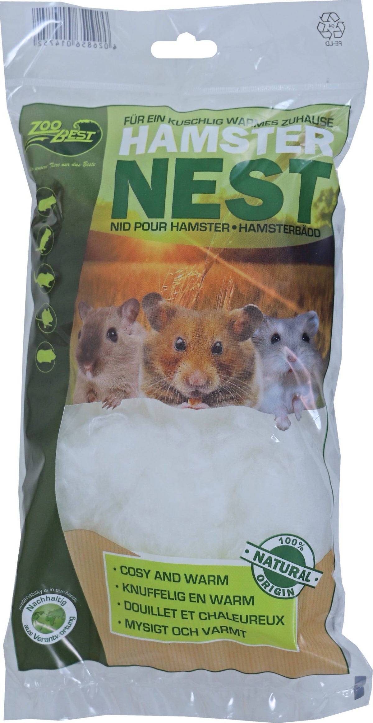 Zoobest hamsterwol, 30 gram.