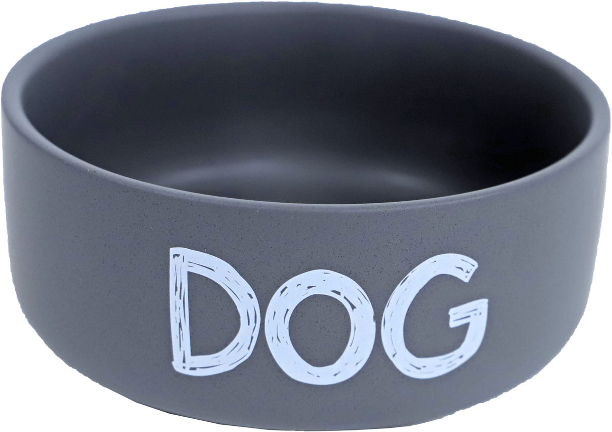 Boon eetbak steen DOG mat grijs, 16 cm.