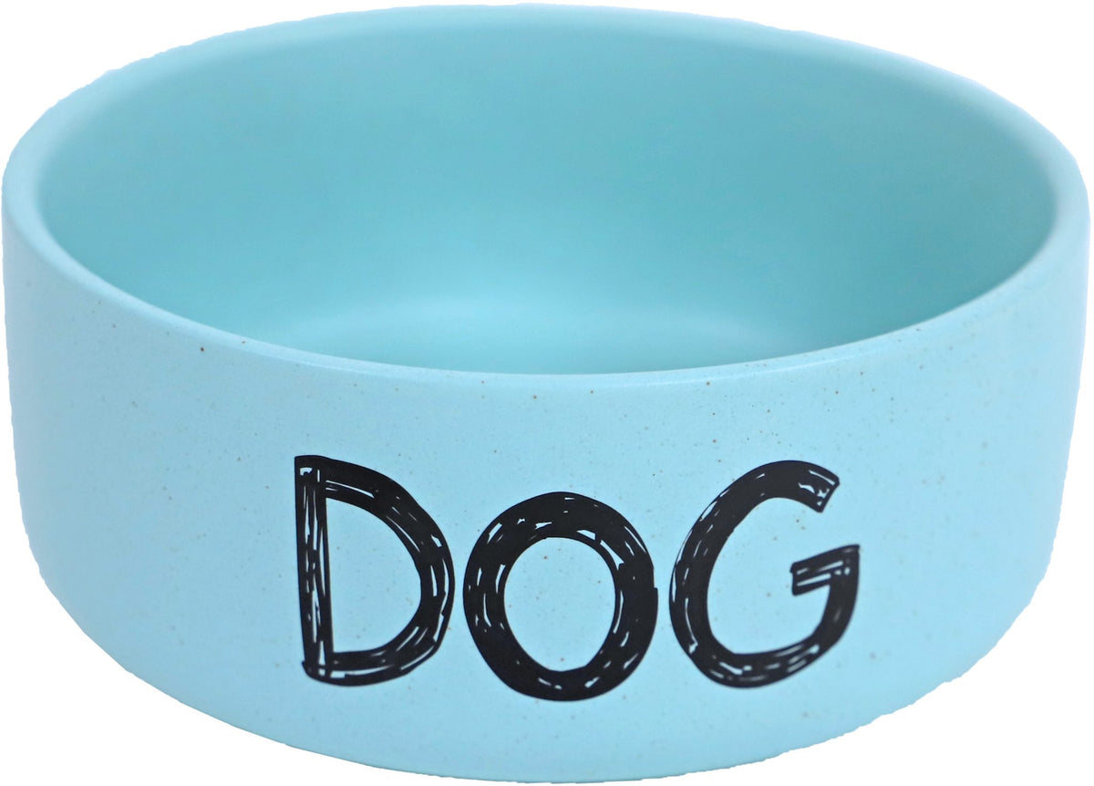 Boon eetbak steen DOG mat mintblauw, 16 cm.