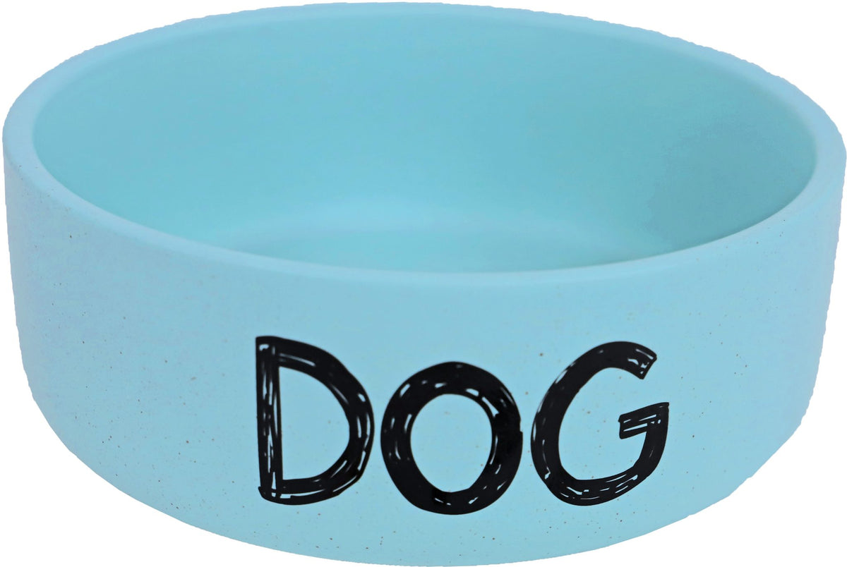 Boon eetbak steen DOG mat mintblauw, 19 cm.