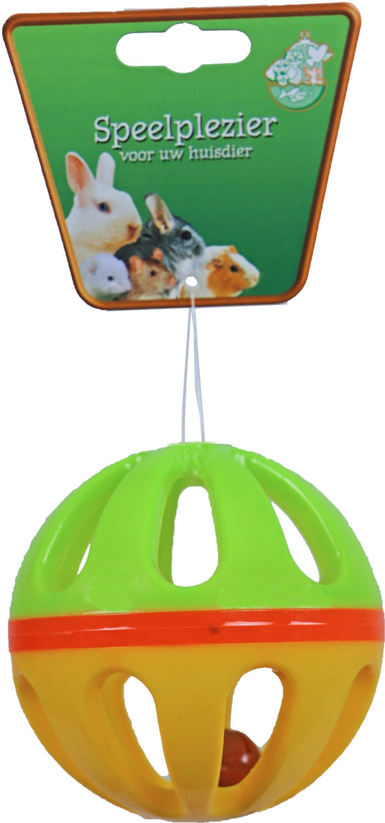 Boon knaagdierspeelgoed bal plastic met bel, 10 cm.