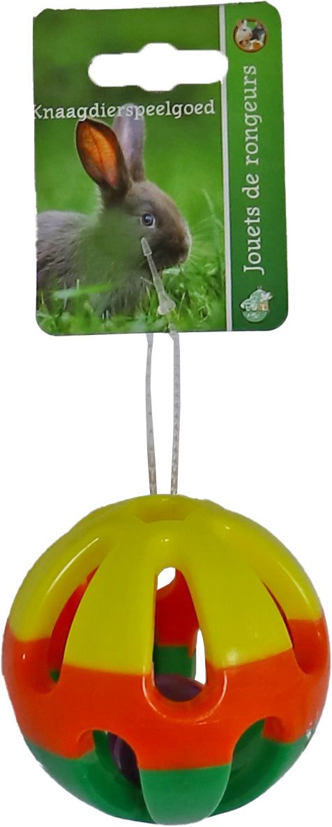 Boon knaagdierspeelgoed bal plastic met bel, 7,5 cm.