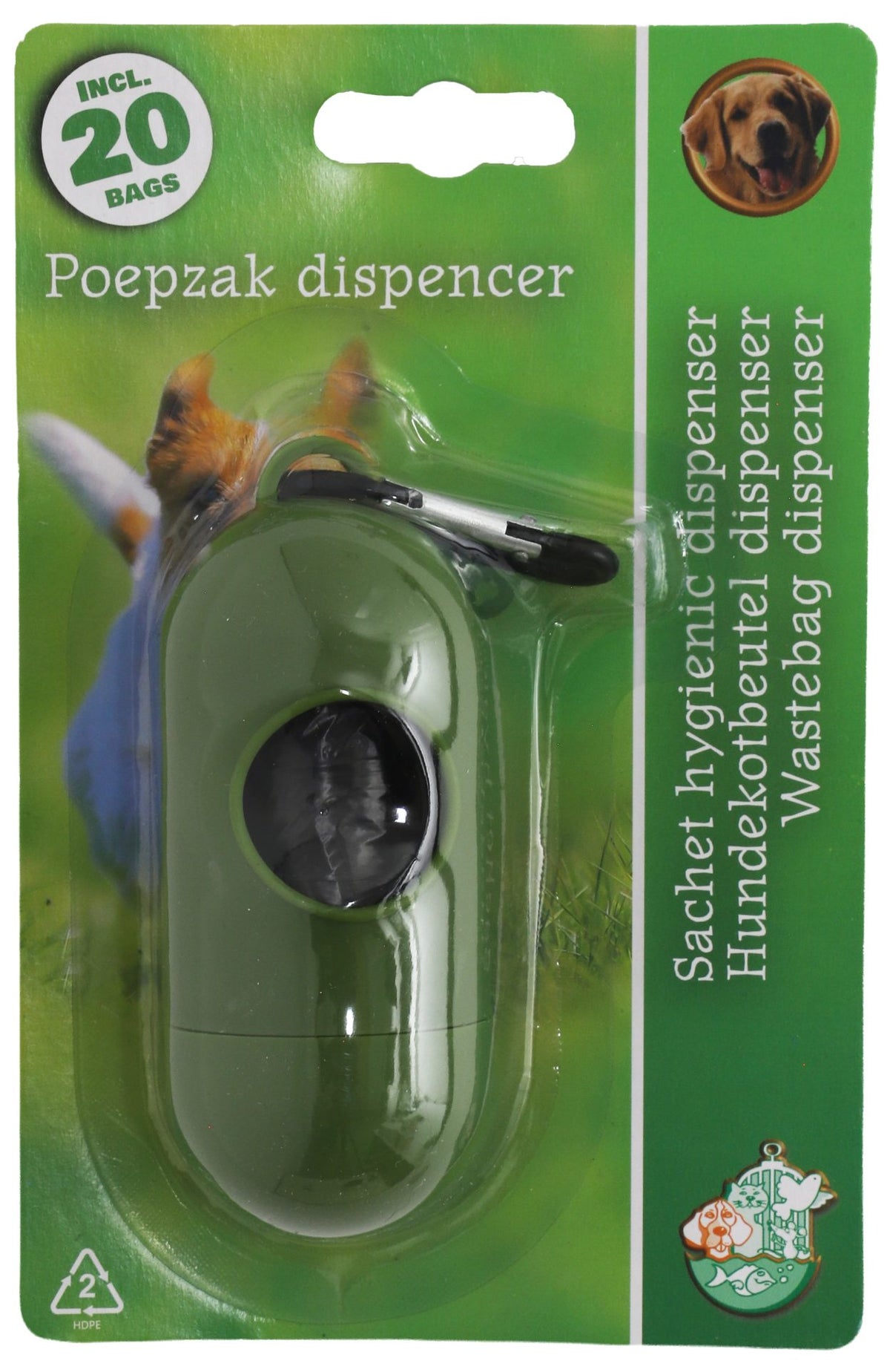 Boon poepzak dispenser inclusief 20 zakjes groen