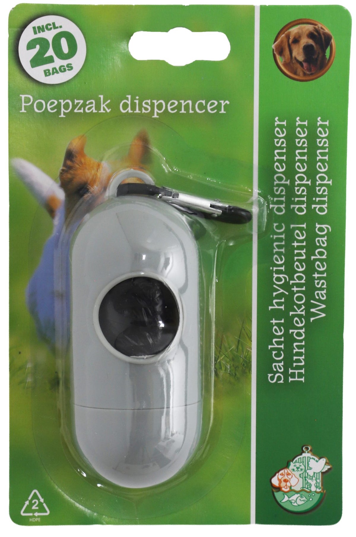 Boon poepzak dispenser inclusief 20 zakjes grijs
