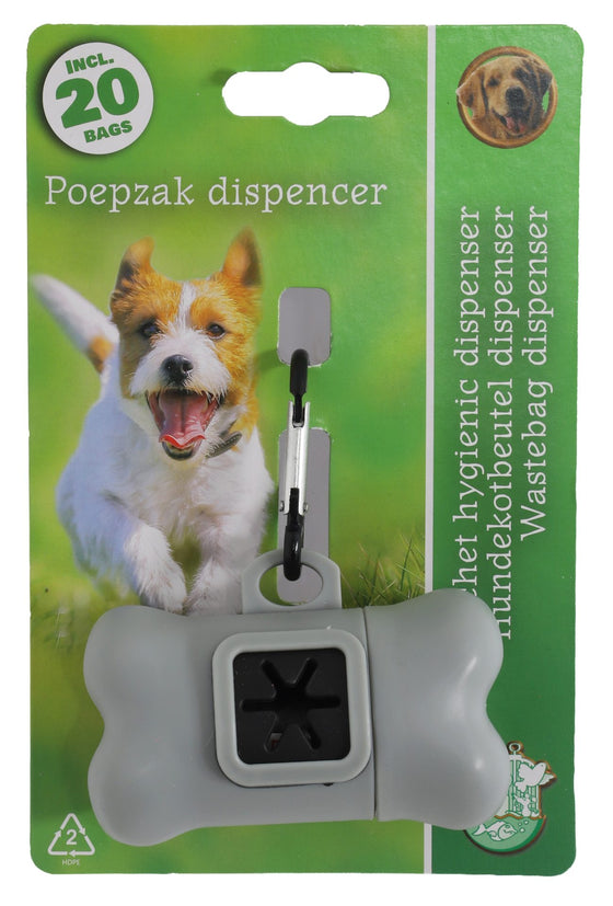 Boon poepzak dispenser bot inclusief 20 zakjes grijs