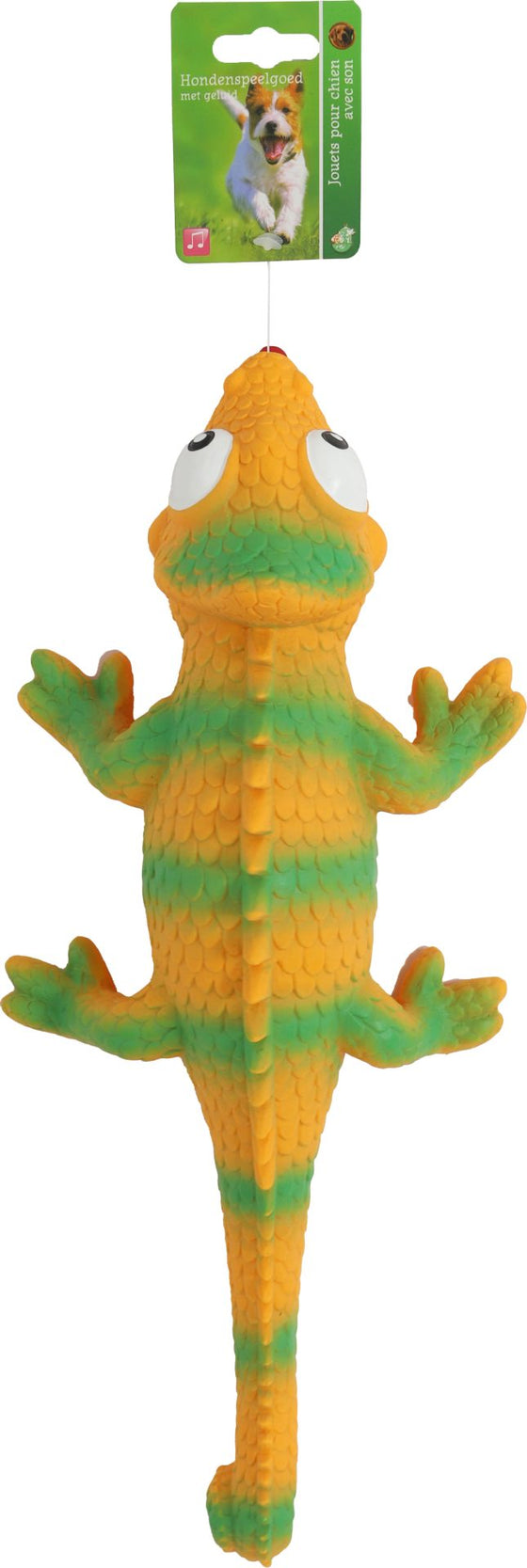 Boon hond speelgoed hagedis latex geel / groen 41cm