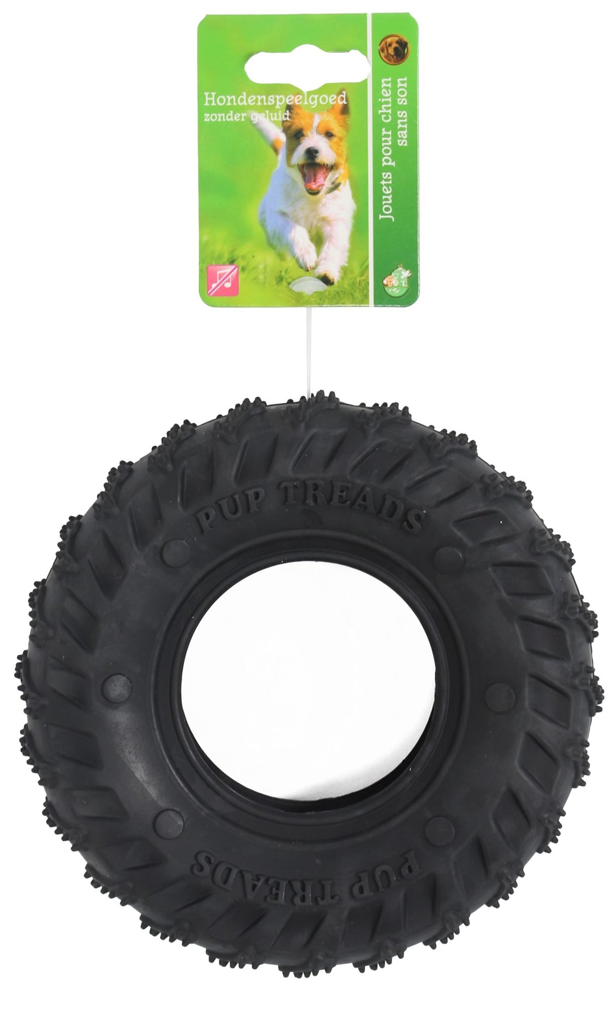 Boon hond speelgoed band rubber zwart 16cm