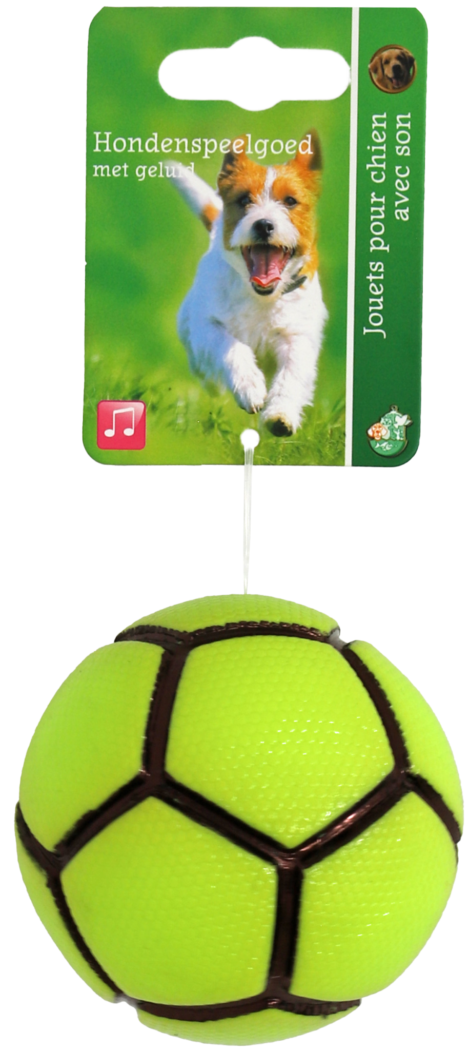 Boon hond speelgoed voetbal TPR met piep groen 8cm