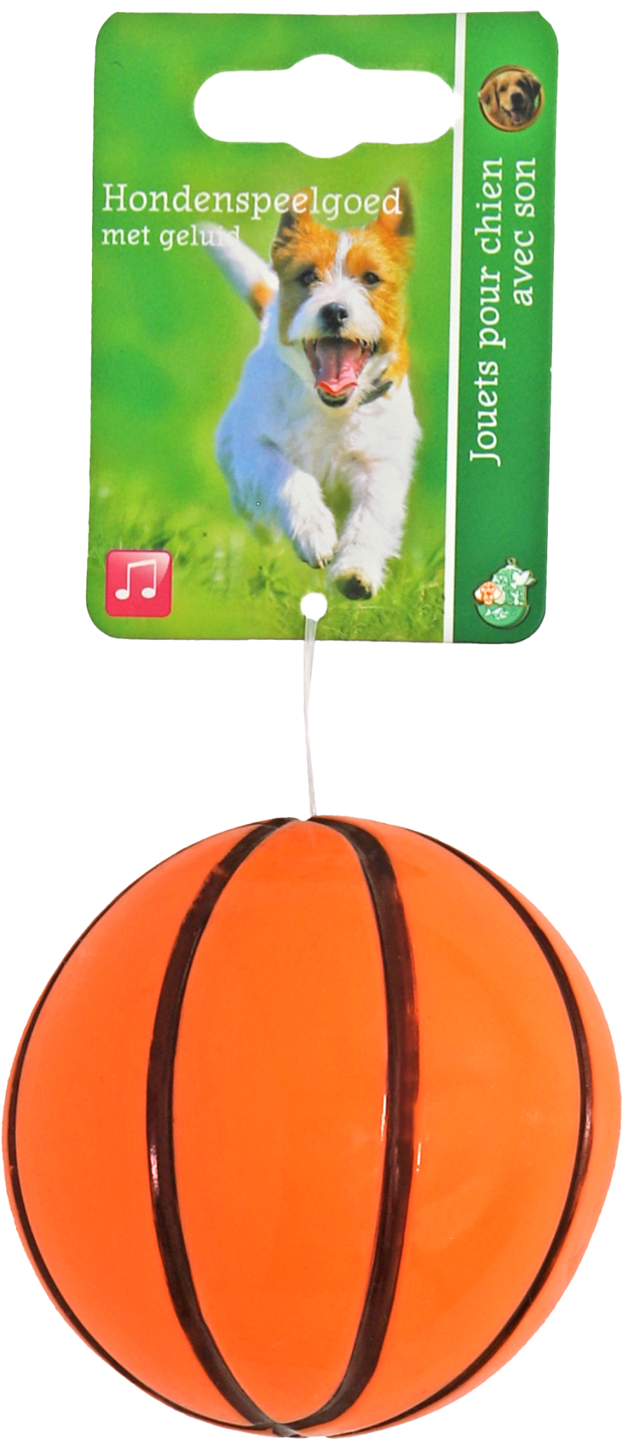 Boon hond speelgoed basketbal TPR met piep oranje 8cm