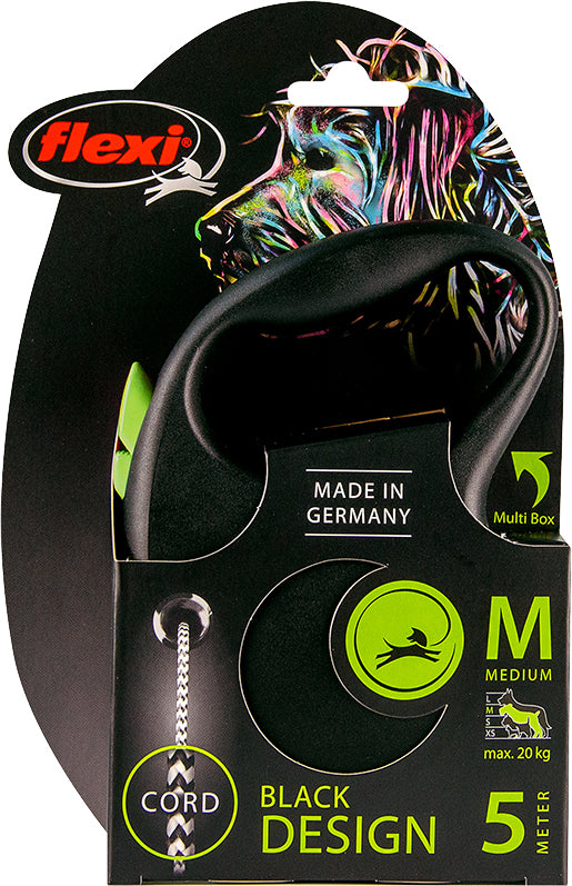 flexi rollijn BLACK DESIGN cord M groen, 5 meter.