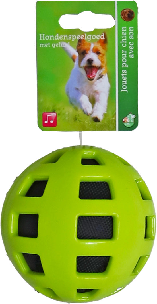 Boon honden speelgoed crinklebal tpr + gaten groen 9cm