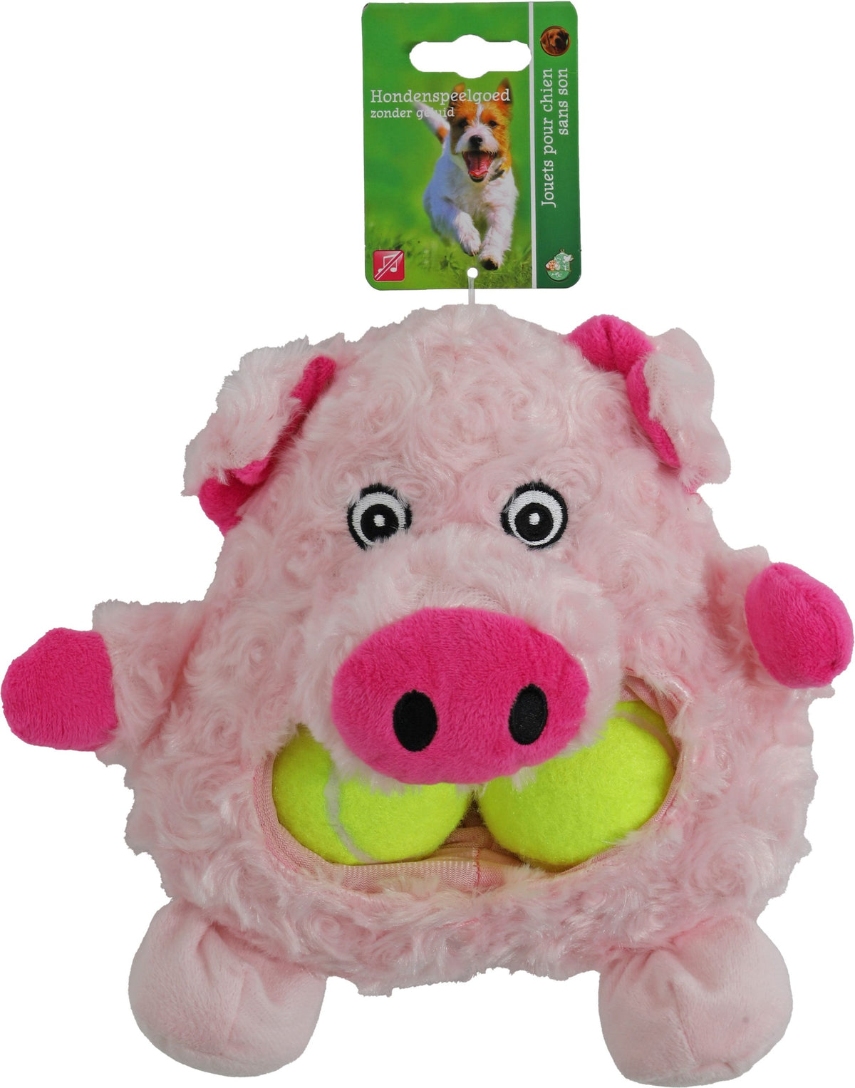 Boon hond speelgoed buidelbek big + 2 tennisballen roze 23cm