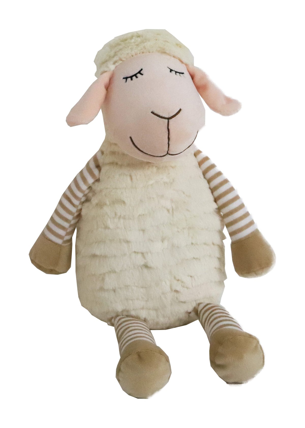 Boon hond speelgoed schaap pluche  beige+piep eco 42cm