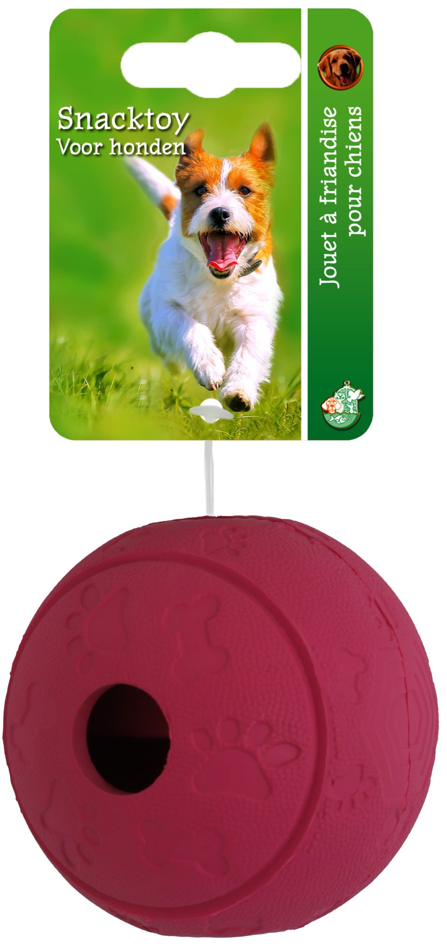 Boon hond speelgoed snackbal heavy rubber roze 8cm