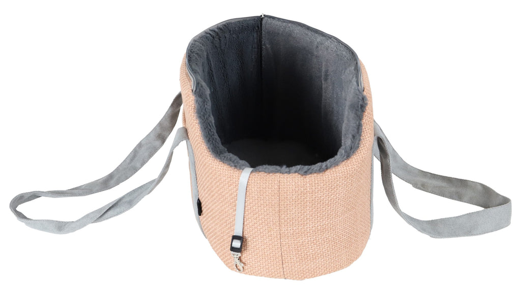 Boony draagtas linnenlook + draagband 46cm pastel roze