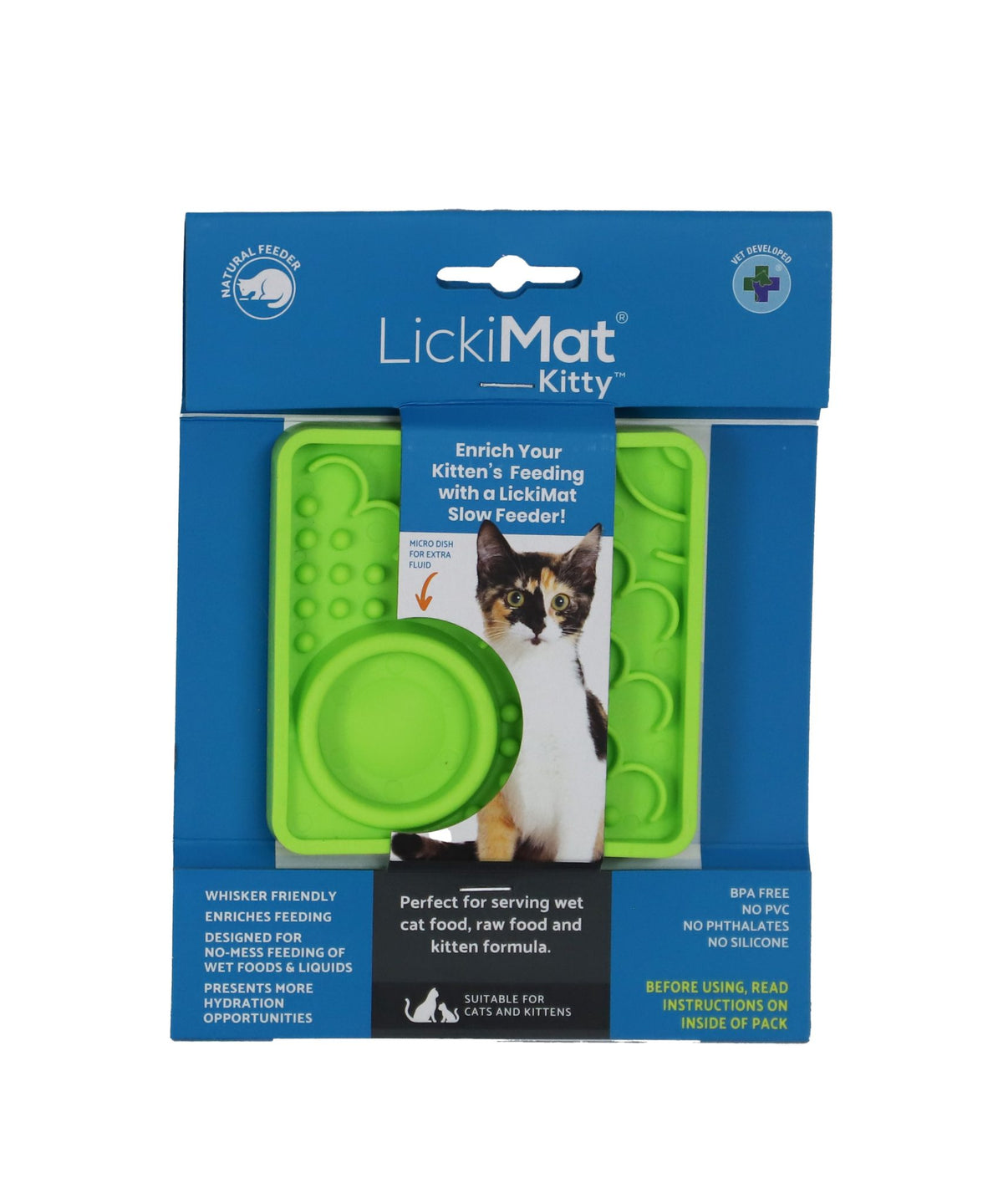 Lickimat likmat kitty groen 10cm