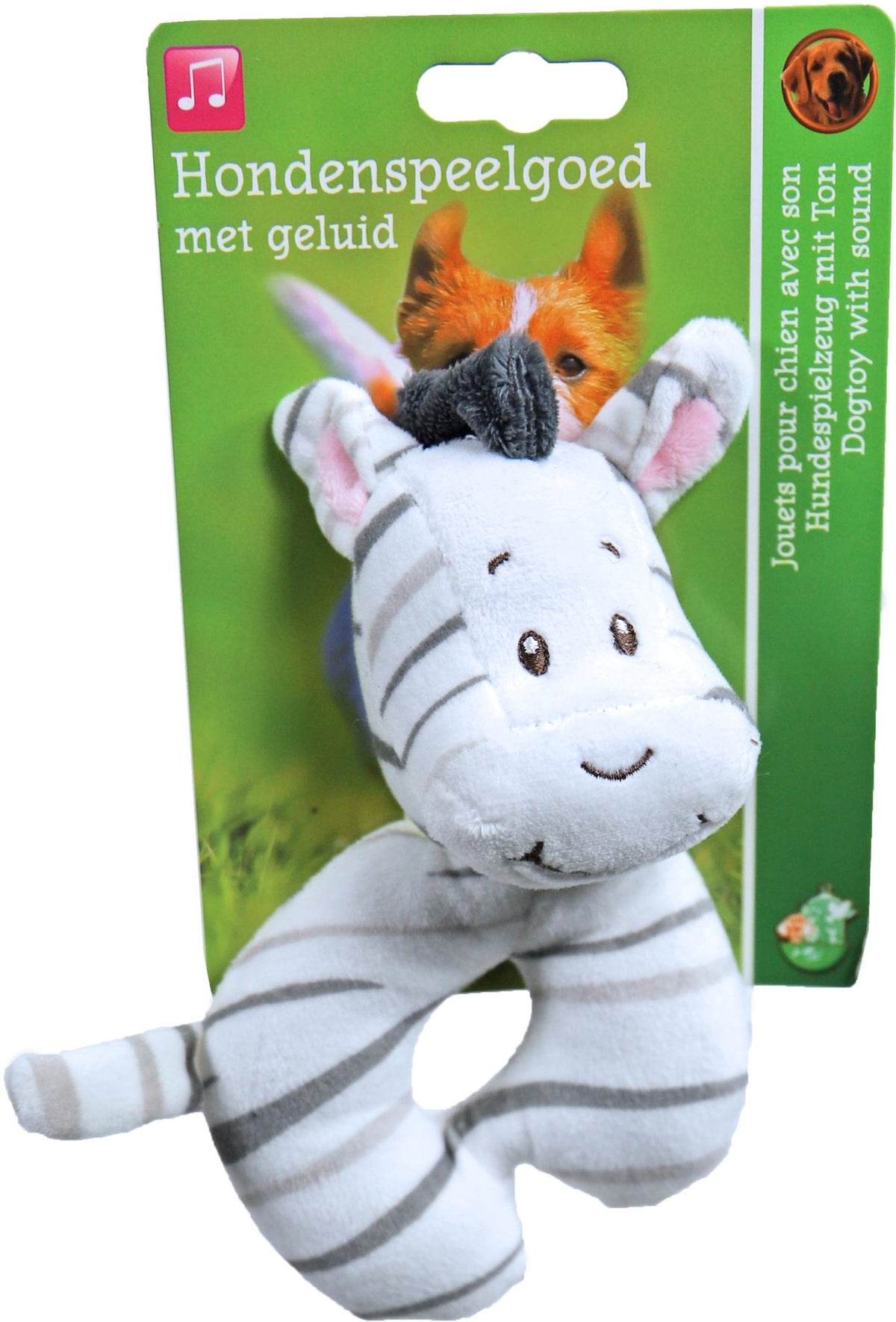 Boon hondenspeelgoed pluche zebra 13 cm, met piep.