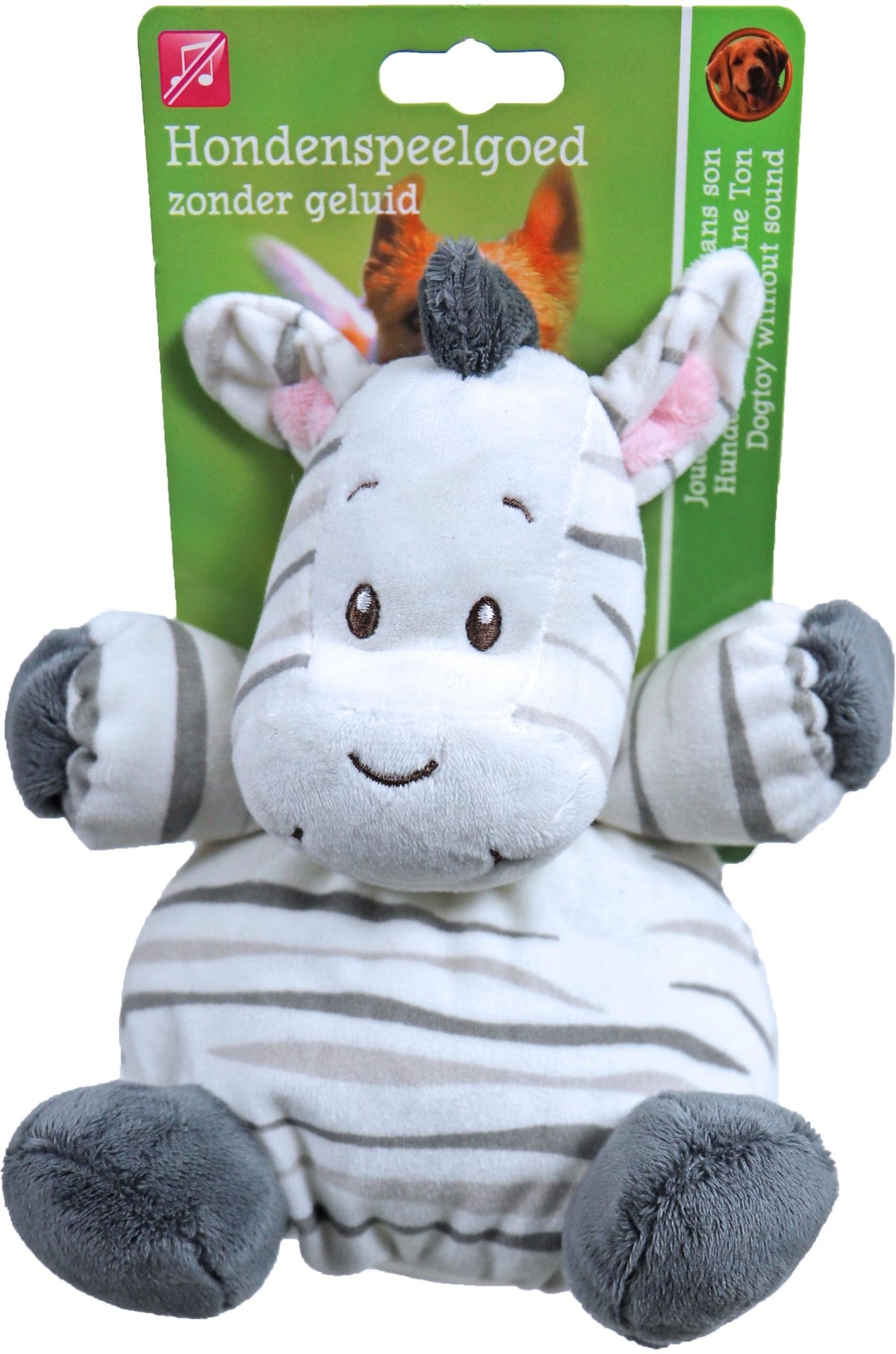 Boon hondenspeelgoed pluche zebra, 17 cm zonder geluid.