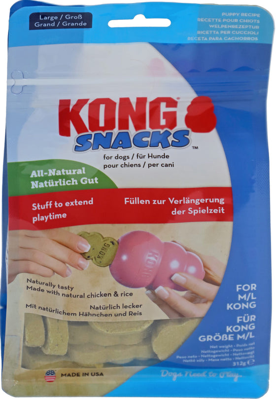Kong hond Puppy Snacks kip/rijst, large 312 gram.