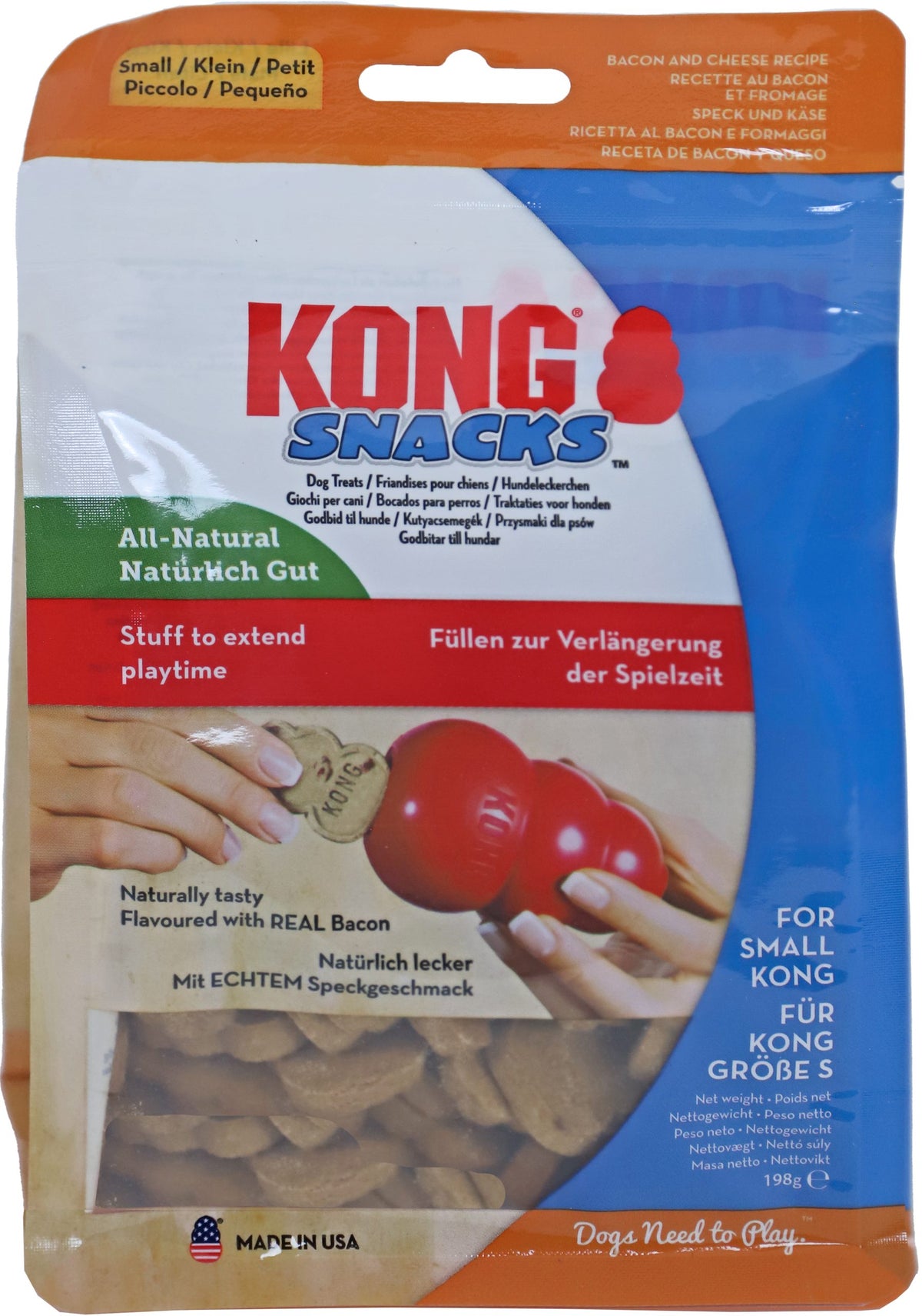 Kong hond Snacks bacon and cheese, small 198 gram.