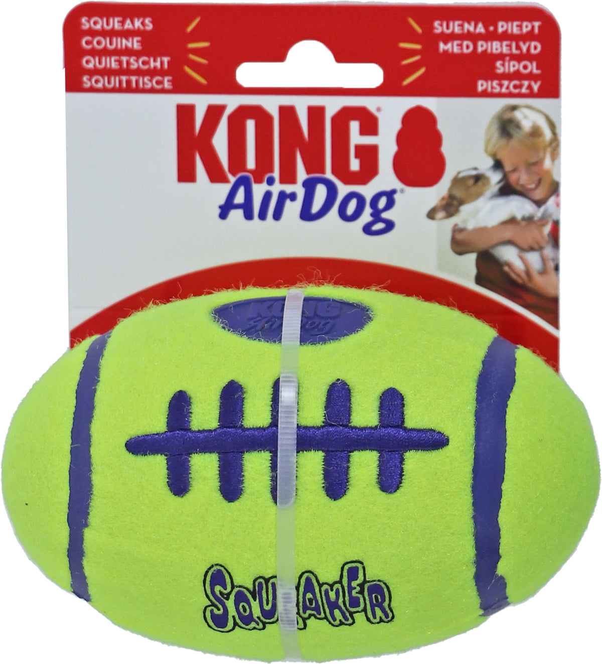 Kong hond AirDog football met piep, medium.