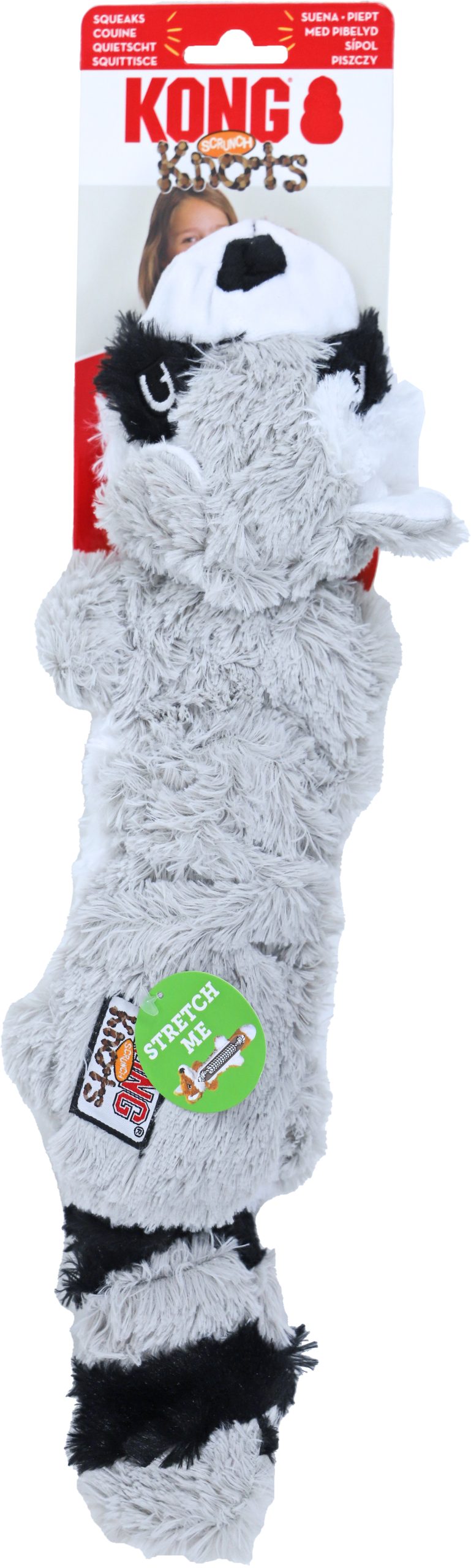 Kong hond Knots Scrunch wasbeer, M/L.