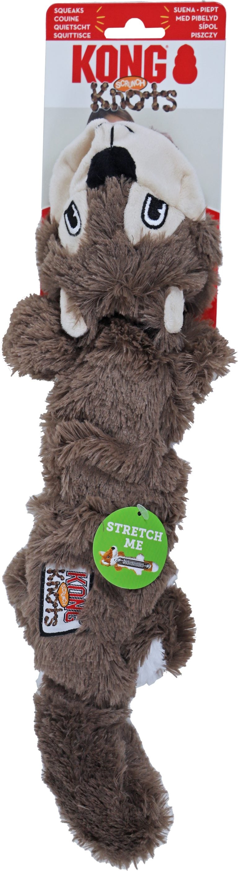 Kong hond Knots Scrunch eekhoorn, M/L.