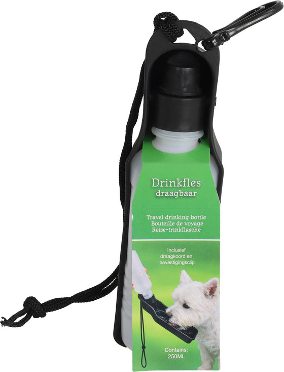 Boon drinkfles draagbaar + koord zwart 250 ml
