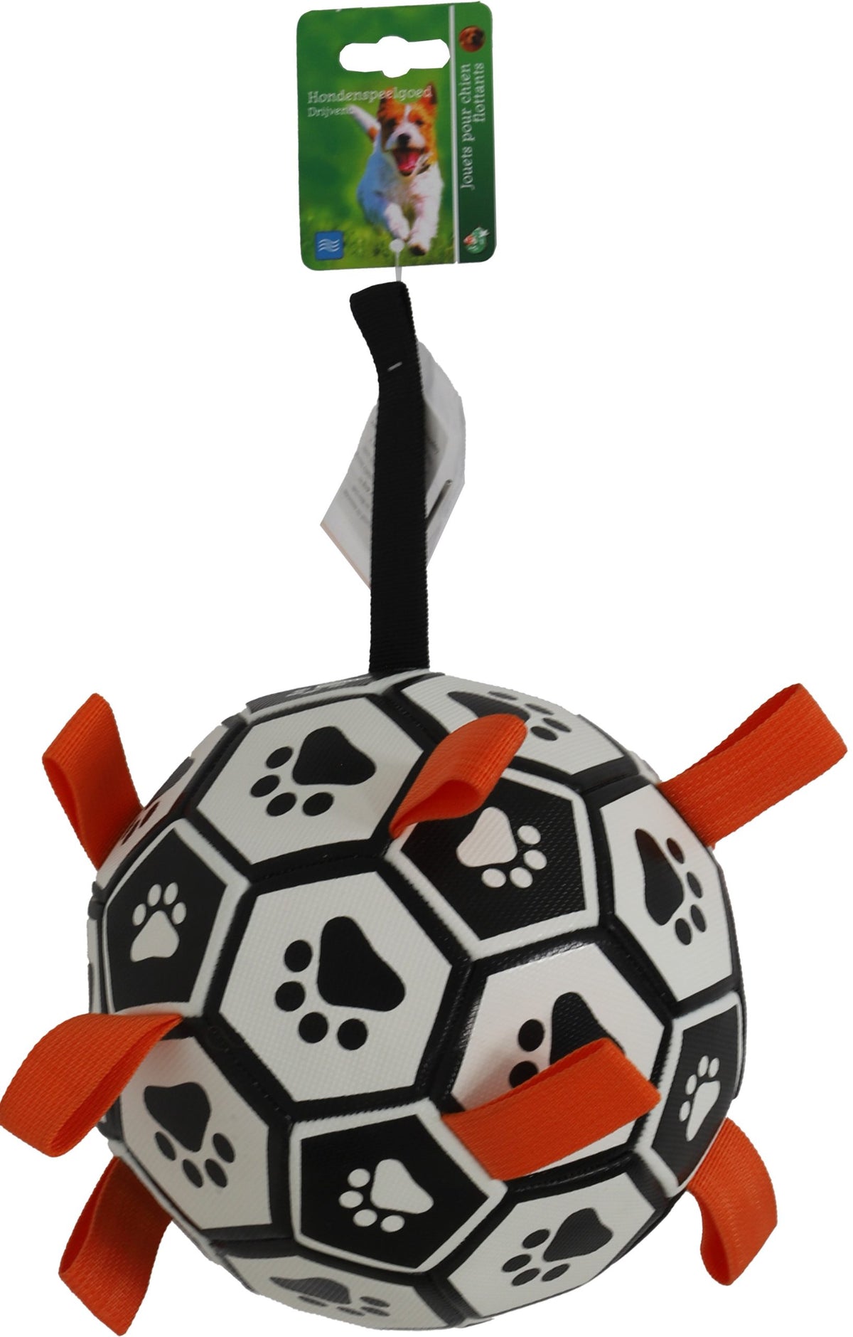 Boon hond speelgoed flappenbal met handvat m 17cm