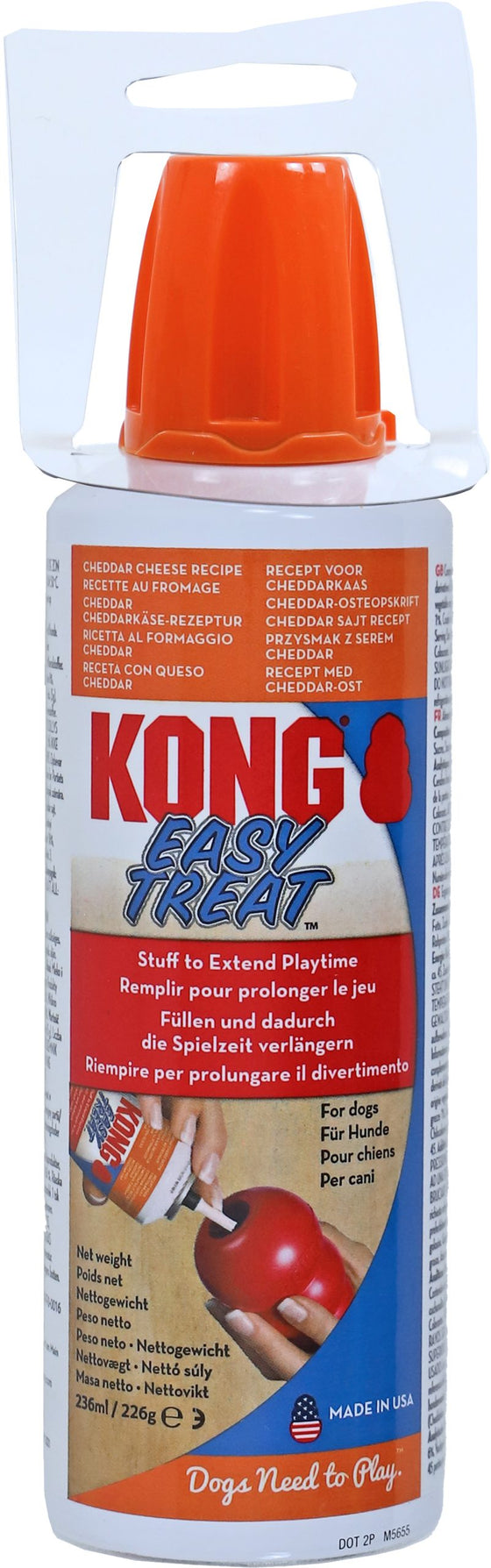 Kong hond Easy Treat spuitbus, Cheddar cheese pasta.