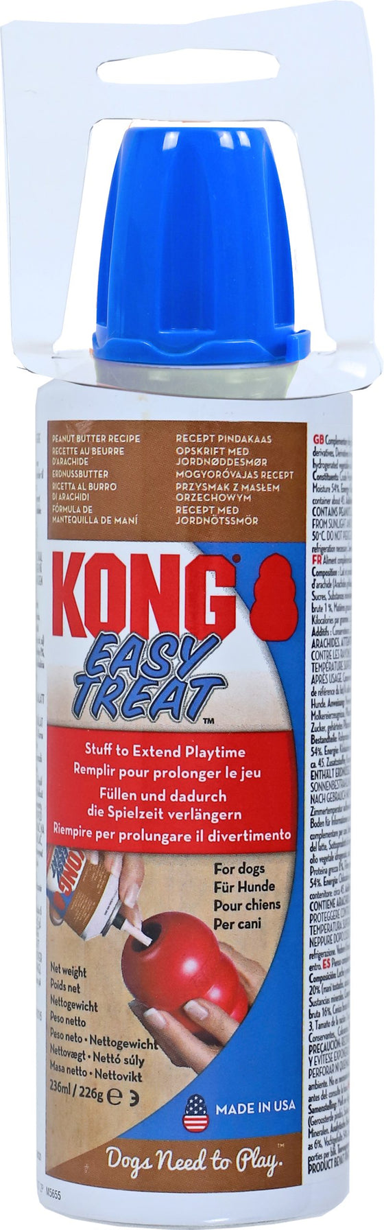 Kong hond Easy Treat spuitbus, peanutbutter pasta.