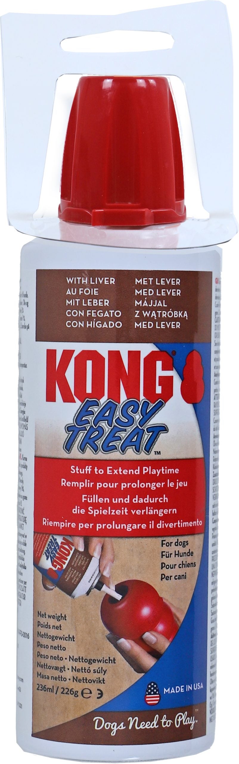 Kong hond Easy Treat spuitbus, liver pasta.
