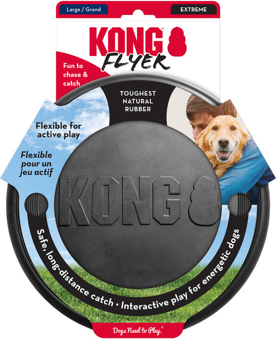Kong hond Extreme Flyer rubber zwart, Ø 22,5 cm.